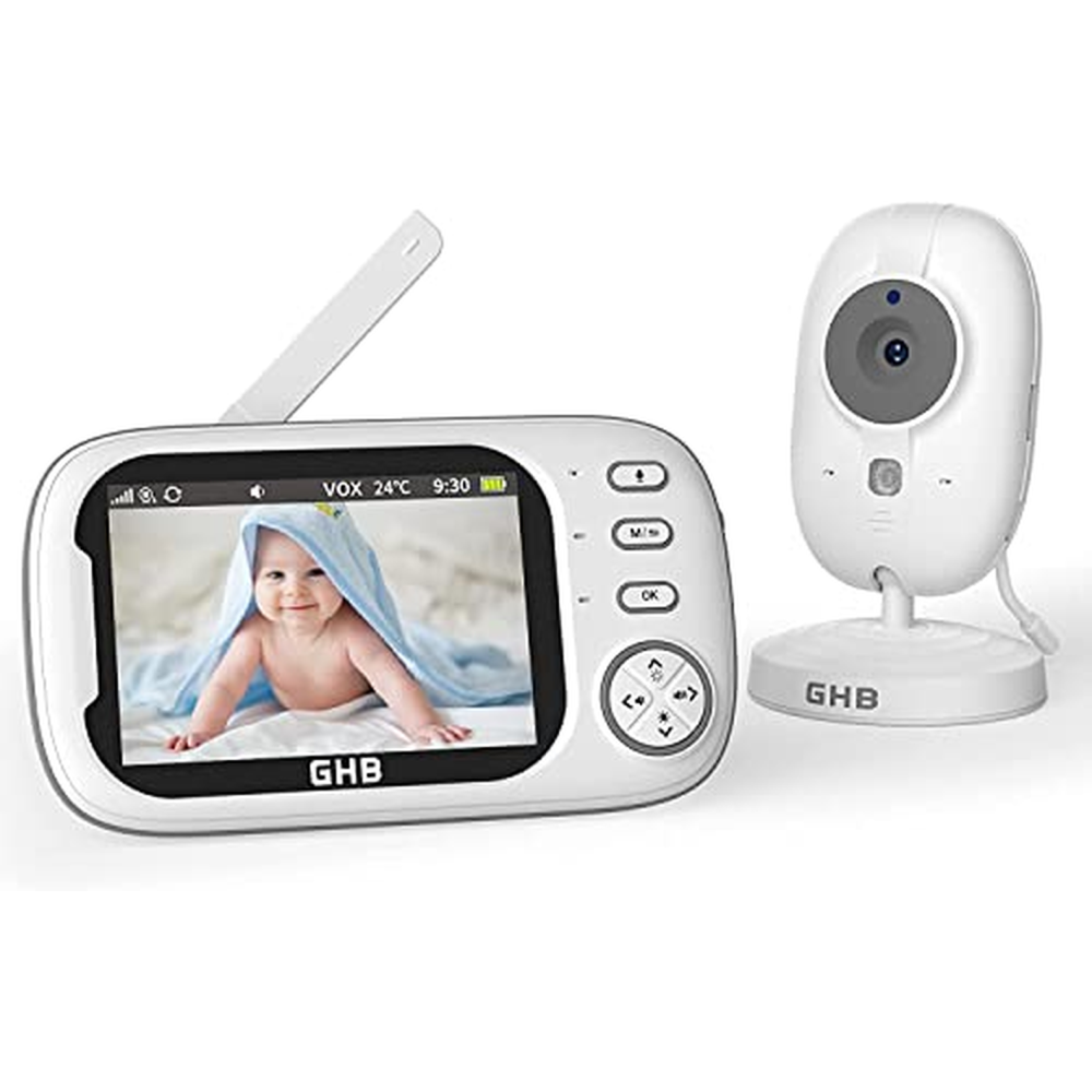 GHB Babyphone Baby Kamera Monitor LCD 3,5 palce Podpora 2 kamer 2,4 GHz Teplotní senzor Noční vidění 720p